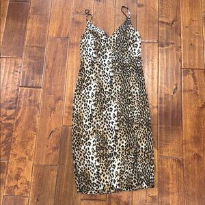Express Leopard Print Midi Dress